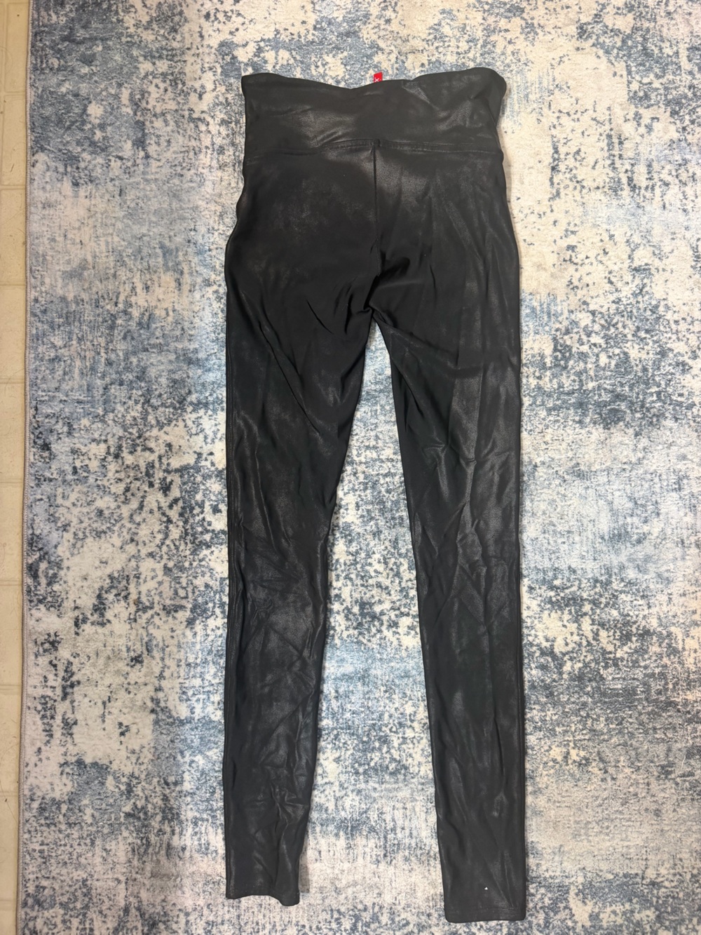 SPANX Black High-Waist Faux-Leather Leggings